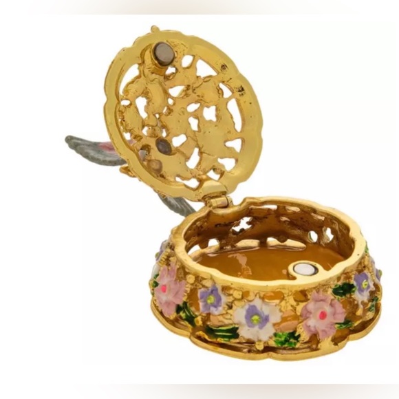 New Hummingbird Rhinestone Floral Jewelry Box - Picture 4 of 5